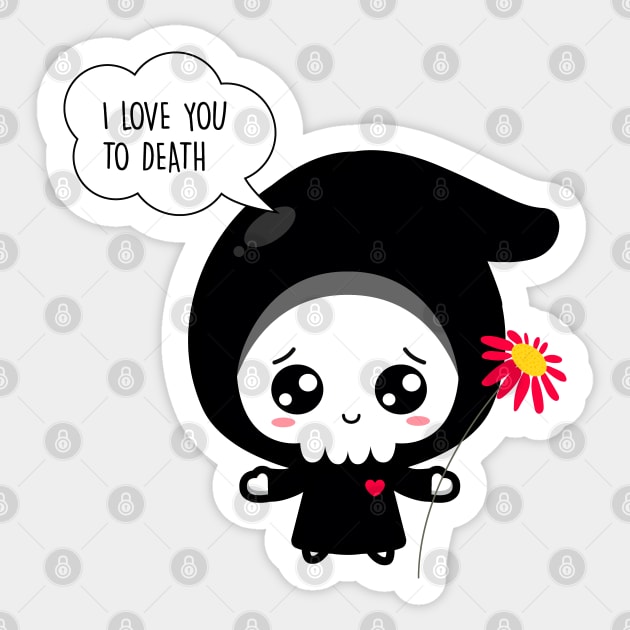 I love you to death - Funny Valentines Day Sticker by Happy Lime